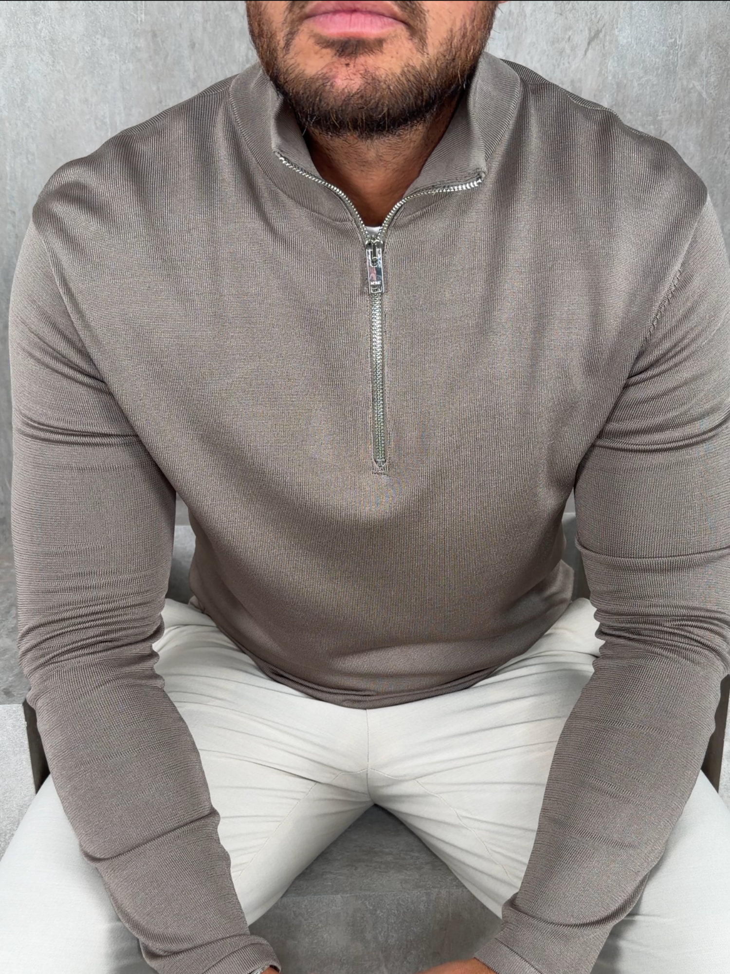 Fine Knit Half Zip Jumper