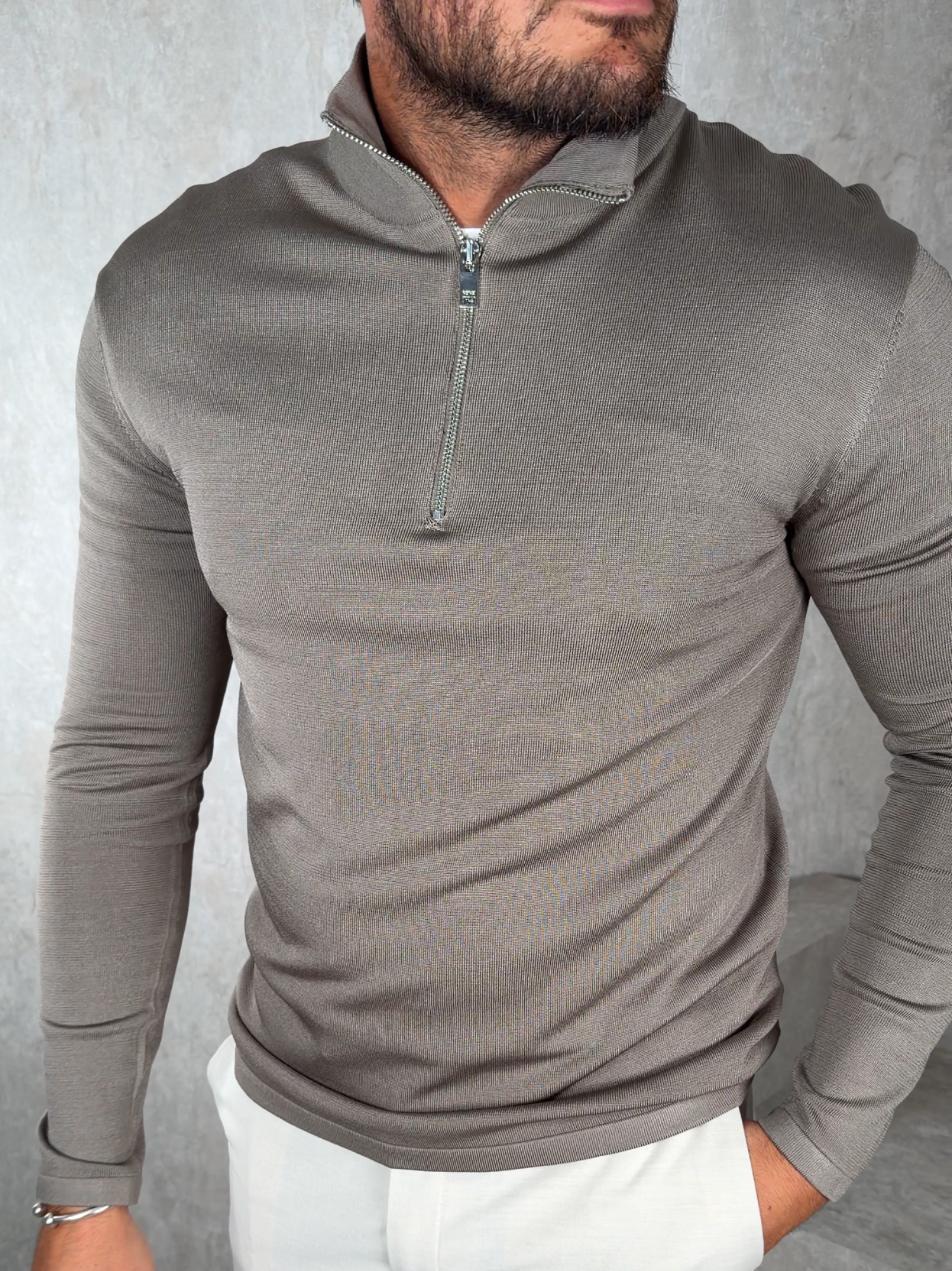 Fine Knit Half Zip Jumper