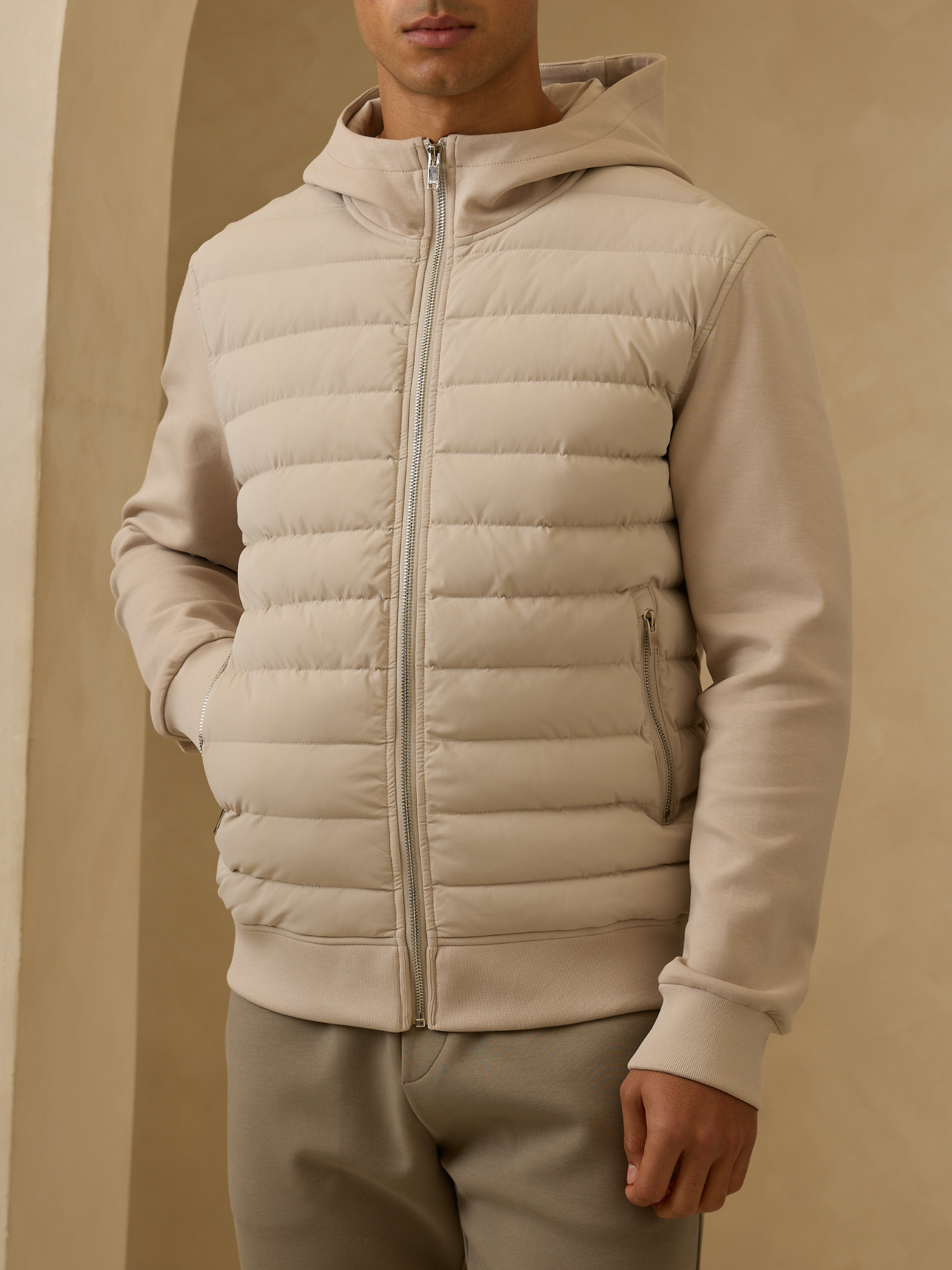 Hybrid Quilted Hooded Jacket
