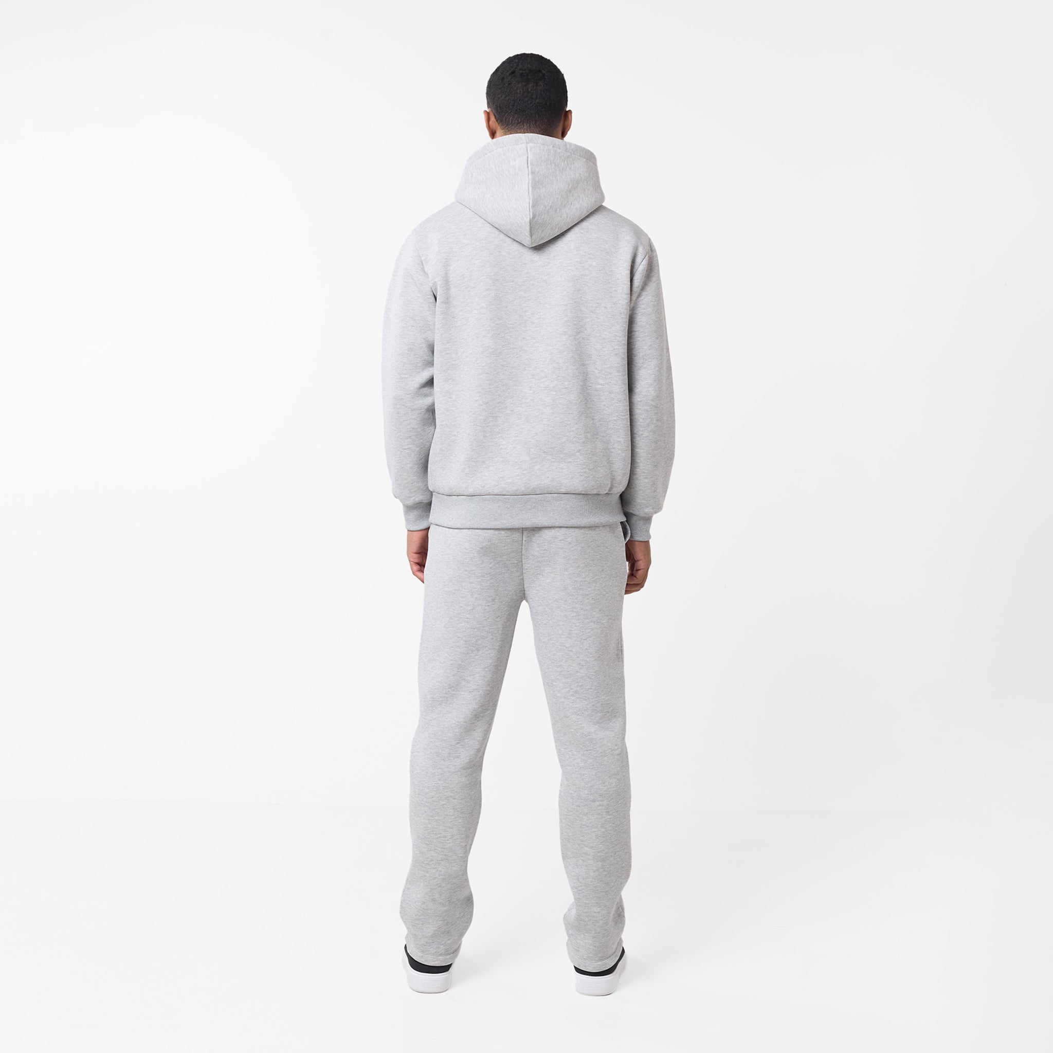 Embroidered Icon Open Hem Jogger | Grey Marl