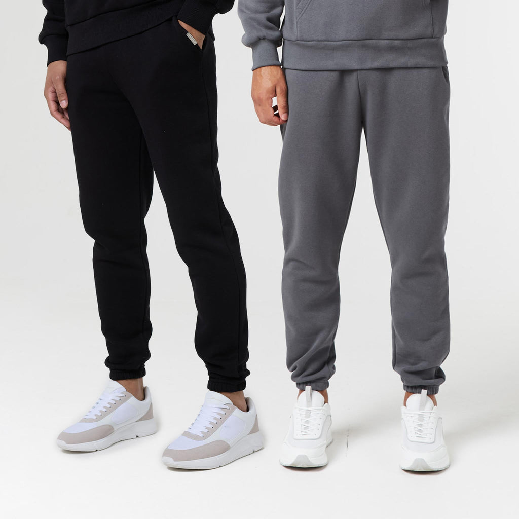 2-Pack Relaxed Fit Cuffed Joggers | Black/Graphite