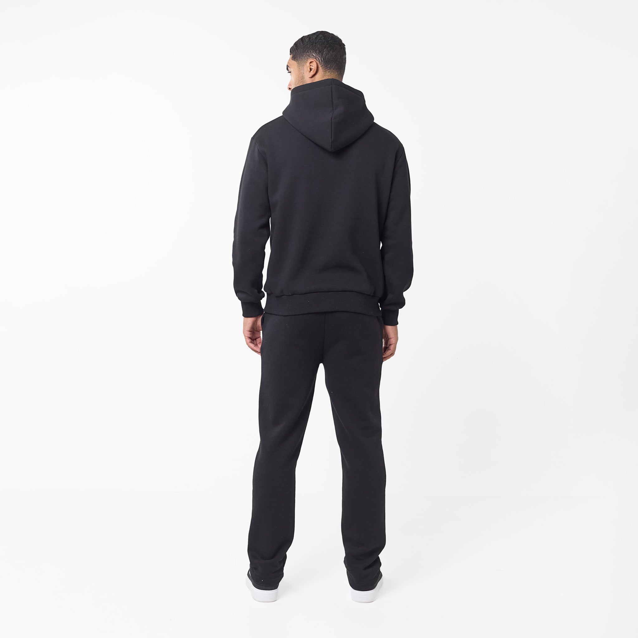Embroidered Icon Open Hem Jogger | Black