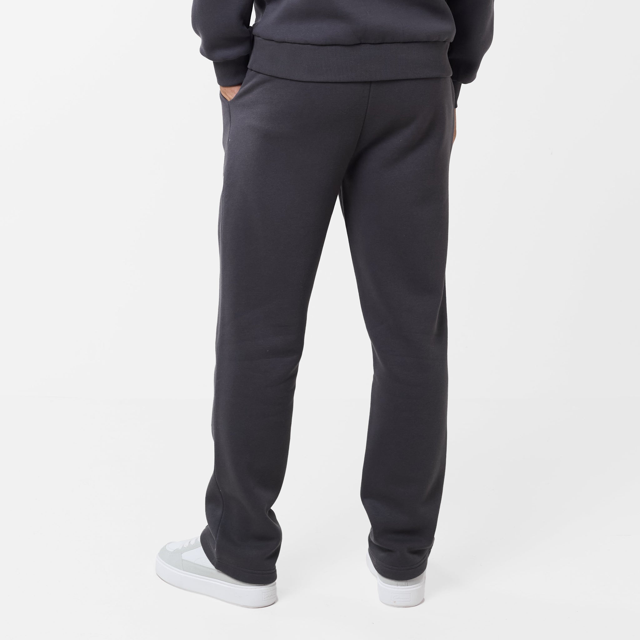 Pleated Open Hem Jogger | Dark Grey