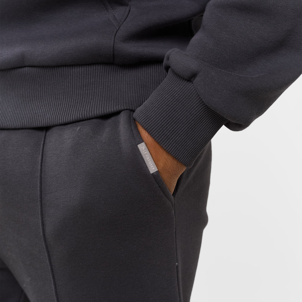 Pleated Open Hem Jogger | Dark Grey