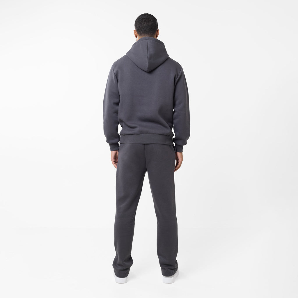 Pleated Open Hem Jogger | Dark Grey