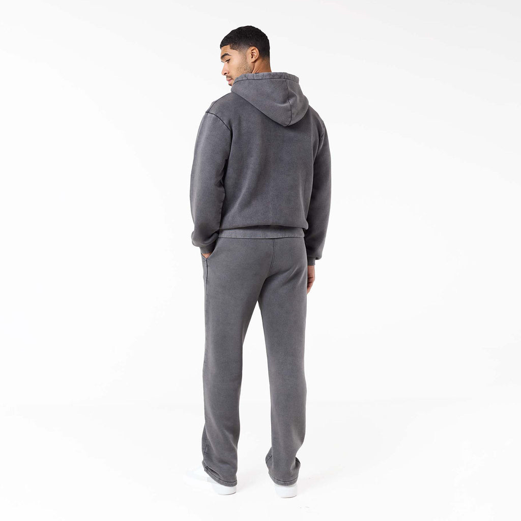 Relaxed Fit Icon Open Hem Jogger | Washed Black