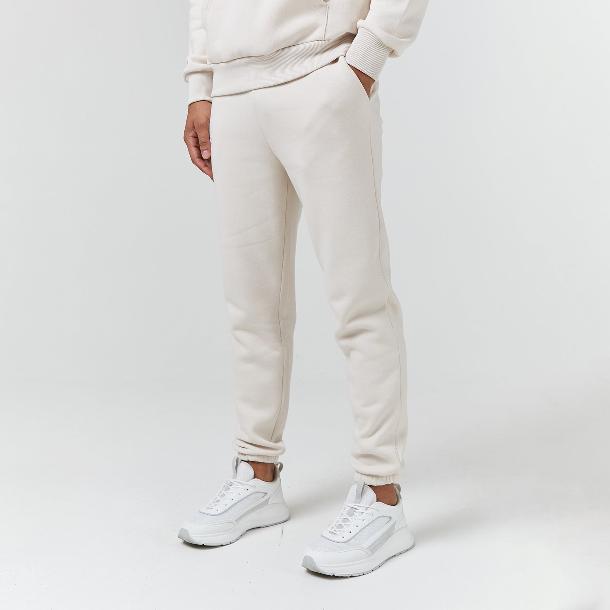 Relaxed Fit Cuffed Jogger | Light Stone